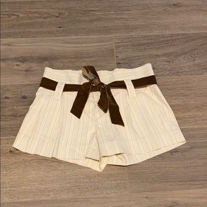 Alice + Olivia pleated striped shorts with pockets